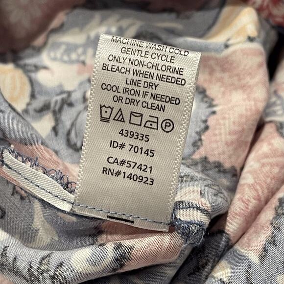 Ann Taylor Loft Romper Floral Cottage Boho Romantic Prairie Blue Pink Medium - Picture 5 of 6